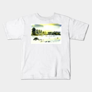Snowscape, Derbyshire Kids T-Shirt
